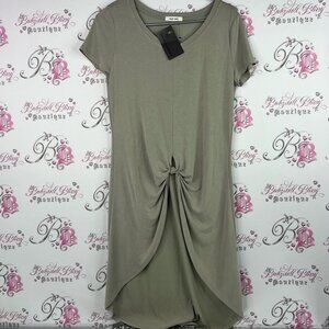 Mod Ref dress long twist front stretchy new tags Sage Green Women's Tunic Top